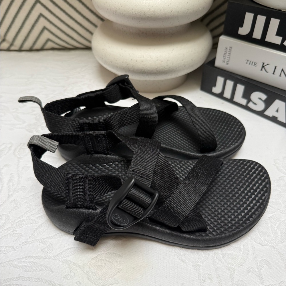 Chaco Black Adventure Sandals with Adjustable Straps
